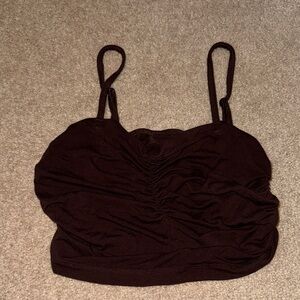 SHEIN Dark Brown Ruched Camisole- GOING OUT TOP